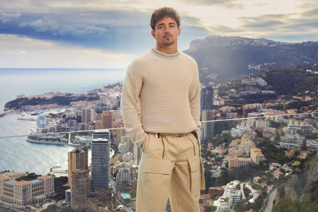 Charles Leclerc wears Ferrari x Charles Leclerc in Monte Carlo, from 2025 capsule collection